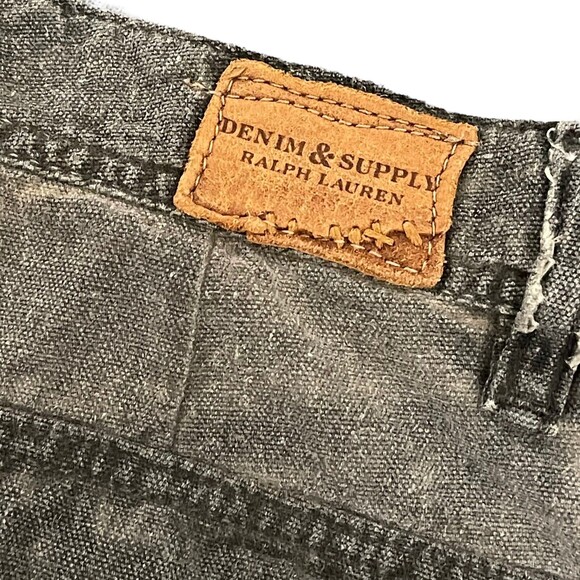 Ralph Lauren Denim Supply Cargo Shorts Womens Size 8 Green Bleached Wash Cuffed - Picture 6 of 11